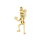 304 Stainless Steel Pendants, Skeleton Charms, Laser Cut, Golden, 27.5x12.5x1.5mm, Hole: 1.5mm
