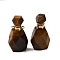 Natural Tiger Eye Perfume Bottle Pendants, Faceted Gems Bottle Charms with 304 Stainless Steel Findings, Golden, 35~35.5x20~20.5x13.5~14mm, Hole: 1.8mm