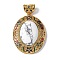 Natural Howlite Oval Pendants, Brass Colorful Enamel Charms, Real 18K Gold Plated, Rack Plating, Long-Lasting Plated, Lead Free & Cadmium Free, 39x32x14mm, Hole: 5x7mm