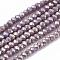 Electroplate Opaque Solid Color Glass Beads Strands, Faceted, Rondelle, Rosy Brown, 2.5x1.5mm, Hole: 0.8mm, about 140~150pcs/strand, 28~29cm