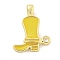 Brass with Cubic Zirconia with Enamel Pendant, Long-Lasting Plated, Lead Free & Cadmium Free, Shoes, Gold, 19.5x14.5x3mm, Hole: 3.7x2.2mm