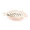 304 Stainless Steel Box Clasps, Multi-Strand Clasps, Oval, Rose Gold, 21.5x9x5mm, Hole: 1mm