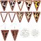 12Pcs 6 Style Eco-Friendly Cowhide Leather Pendants, with Dyed Wood, Triangle with Leopard Print, with Iron Open Jump Rings & Earring Hooks, Mixed Color, 6~35x6~27x4mm, Hole: 1.2~2mm, 2pcs/style