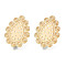 Brass Stud Earring Findings, with Vertical Loop, Cadmium Free & Nickel Free & Lead Free, Teardrop, Real 18K Gold Plated, 25x20.5mm, Hole: 1.4mm & 1mm, Pin: 0.8mm