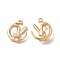 Rack Plating Alloy Pendants, Nickel Free, with ABS Plastic Imitation Pearl, Moon and Rabbit Pattern, Golden, 19x15x5.5mm, Hole: 1.6mm