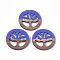 Resin & Wood Pendants, Flat Round with Tree, Mauve, 28x2.5~4mm, Hole: 1.8mm
