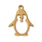 201 Stainless Steel Pendants, Laser Cut, Penguin Charm, Golden, 16x12.5x1mm, Hole: 1.5mm