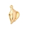 Brass Pendants, Cadmium Free & Nickel Free & Lead Free, Real 18K Gold Plated, Shell Shape, 20.5x12x4mm, Hole: 1.6mm