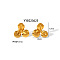 Elegant Flower Stainless Steel Stud Earrings Jewelry Accessories, Real 18K Gold Plated, 17x18mm