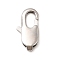 Brass Clasps, Long-Lasting Plated, Nickel Free, Oval, Real Platinum Plated, 12x6x2.7mm, Hole: 1.2mm