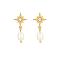 Golden Stainless Steel Earrings with Pearl, Star