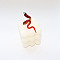 Snake Transparent Glass Cuff Rings, Dark Red, US Size 7 1/4(17.5mm)