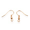 Iron Earring Hooks, Ear Wire, with Horizontal Loops, Light Gold, 19~21x18~20mm, Pin: 0.65mm