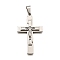 304 Stainless Steel Pendants, Crucifix Cross Charm, Anti-Tarnish, Stainless Steel Color, 45x27x4mm, Hole: 4x9mm