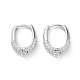Латунные серьги-кольца из прозрачного кубического циркония EJEW-K245-20P-1