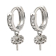 Латунные серьги-кольца из прозрачного кубического циркония KK-G490-12P-1