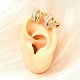 Латунные серьги-манжеты из прозрачного кубического циркония EJEW-F370-06G-2