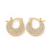 Круглые серьги-кольца из прозрачного кубического циркония EJEW-C008-13G
