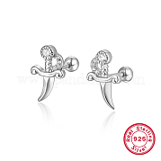 S925 серьги-гвоздики из стерлингового серебра с кинжалом EA4532-2