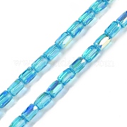 Стеклянные бусины с гальваническим покрытием  GLAA-Q101-02A-AB02