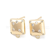 Латунные серьги-гвоздики из циркония KK-E107-12G