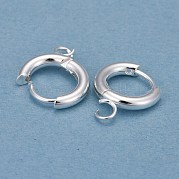 201 фурнитура для сережек-колец Huggie Hoop из нержавеющей стали STAS-P283-01A-S