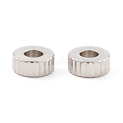 Рифленые бусины из нержавеющей стали 201 STAS-A057-02A-P
