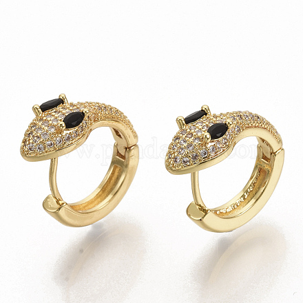 Серьги-кольца из латуни с микро-паве из фианита EJEW-S208-057A-1