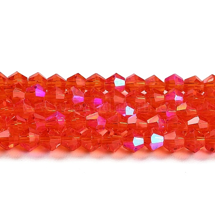 Прозрачные стеклянные бусины гальваническим пряди GLAA-F029-4mm-D14-1