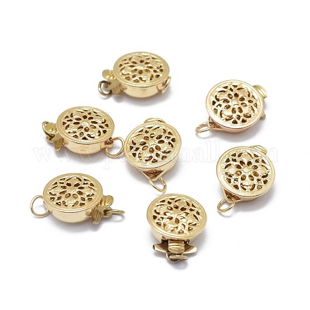 Застежки из филигранной коробки с желтым золотом KK-L183-013G-1