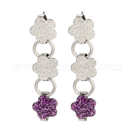Серьги-гвоздики из нержавеющей стали 304 с эмалью EJEW-S229-14P-02-1