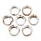 Opaque Acrylic Linking Rings,  Imitation Jade, Polygon, Floral White, 27x25x6.5mm, Inner Diameter: 17x17.5mm, about 385pcs/500g