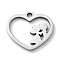 Non-Tarnish 304 Stainless Steel Charms, Laser Cut, Heart with Couple Charm, Stainless Steel Color, 11.5x12.5x1mm, Hole: 1.2mm