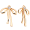 6 Pairs Brass Micro Pave Clear Cubic Zirconia Pendants, Nickel Free, Bowknot, Real 18K Gold Plated, 19x13x2.5mm, Hole: 1mm