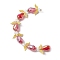 Dark Red Angel Fairy Shape Electroplate Transparent Glass Beads Strands, with Golden Alloy Wing Beads, Mixed Shapes, 26~28x20~21.5x10mm, Hole: 0.8mm, about 6pcs/strand, 5.91~6.30''(16cm)