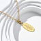 Oval with Pine Tree 304 Stainless Steel Pendant Necklaces, Ion Plating(IP), Real 18K Gold Plated, 17.95 inch(45.6cm)