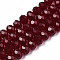 Glass Beads Strands, Faceted, Rondelle, Dark Red, 2.3~2.7x2mm, Hole: 0.4mm, about 144~150pcs/strand, 28~29cm