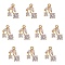 10Pcs Rack Plating Brass Clear Cubic Zirconia Charms, Long-Lasting Plated, Cherry, Light Gold, 14x8.5x3mm, Hole: 1.2mm
