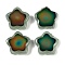 Two Tone Glass Mood Beads, Star, Temperature Sensing Color Changing Beads, Colorful, 14x14.5x5mm, Hole: 1.2mm