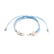 Half Finished Polyester Braided Pearl Bracelet, with Jump Rings, for Adjustable Connector Bracelet Making , Light Sky Blue, 12-5/8 inch(32cm), 5~6.5mm