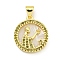 Brass Micro Pave Clear Cubic Zirconia Pendants, Cadmium Free & Nickel Free & Lead Free, with Shell, Real 18K Gold Plated, Virgo, 19x16.8x3mm, Hole: 4x3.5mm