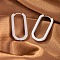 Simple Stainless Steel Oval Hoop Earrings, Silver