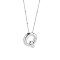 1pc Brass Chain with Alloy Letter Pendants Necklaces, Lead Free & Nickel Free & Cadmium Free, Platinum, Letter Q, 17.99~18.23 inch(45.7~46.3cm), pendants: 20~22.5x13~23mm