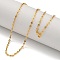 Brass Heart Link Chain Necklaces for Women, Real 18K Gold Plated, 17.72 inch(45cm)