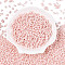 Opaque Colours Luster Glass Seed Beads, Dyed, 2-Hole, Oval, Pink, 5~6x2.5~3.5x3mm, Hole: 0.7~0.9mm, about 7500pcs/pound