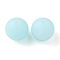 Luminous Round Food Grade Silicone Beads, Light Sky Blue, 15x14.5mm, Hole: 2mm