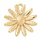 304 Stainless Steel Pendants, Flower Charm, Golden, 24x23.5x3.5mm, Hole: 1.8mm