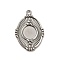 Non-Tarnish 304 Stainless Steel Pendant Cabochon Settings, Oval, Stainless Steel Color, Tray: 10mm, 30x21x2mm, Hole: 2.2mm