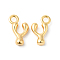 Brass Charms, Real 18K Gold Plated, Letter Y, 13x8.5x3mm, hole: 2mm