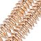 Electroplate Glass Beads Strands, Triangle, Sandy Brown, 9x15.5~16x2.8~3mm, Hole: 1mm, about 119~131pcs/strand, 24.21''~24.41''(61.5~62cm)